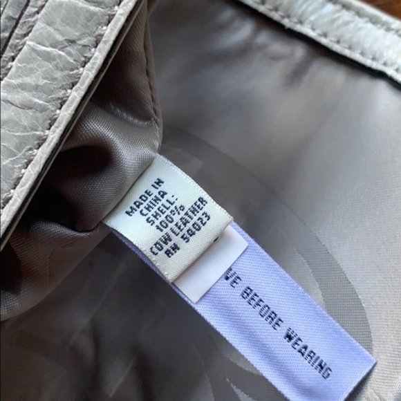 NWOT Banana Republic Gray Leather Shoulder Bag - Picture 6 of 6